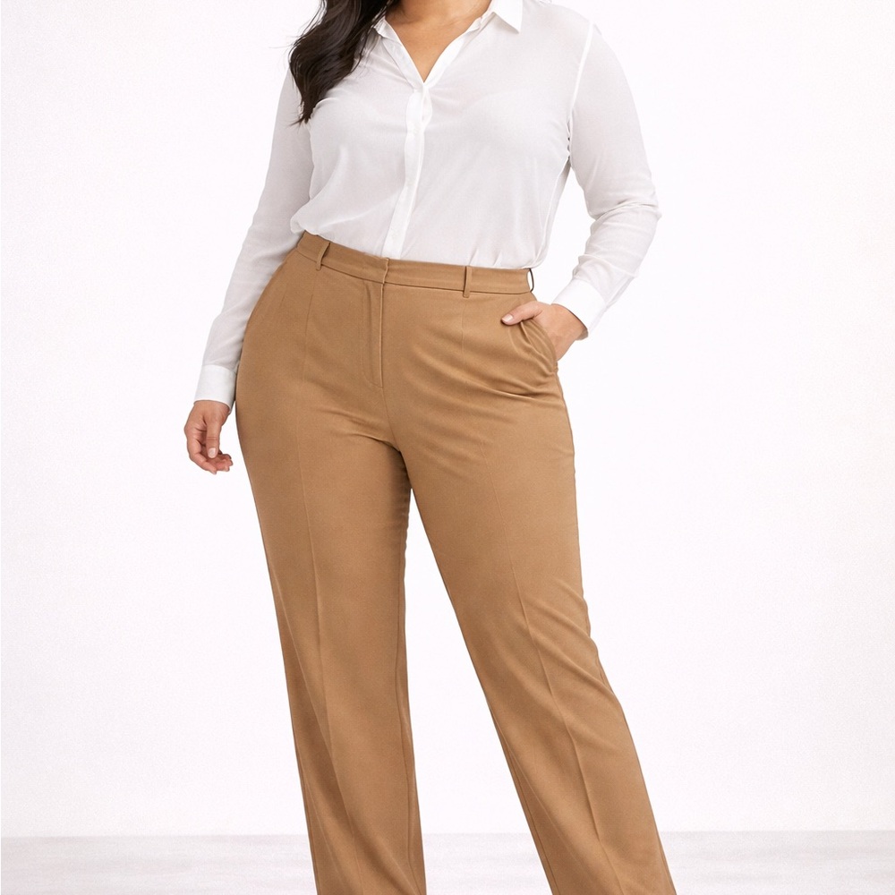 Banana Republic Camel Wide-Leg Trousers